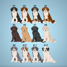 Load image into Gallery viewer, Bordoodle (Border Collie/Poodle mix) Bezel Keychain - personalized