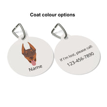 Load image into Gallery viewer, Doberman Pinscher (cropped ears) ID Pet Tag