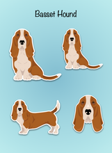 Load image into Gallery viewer, Basset Hound Vinyl Sticker Set