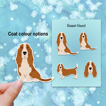 Load image into Gallery viewer, Basset Hound Vinyl Sticker Set