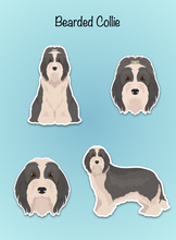 Load image into Gallery viewer, Bearded Collie Vinyl Sticker Set