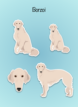Load image into Gallery viewer, Borzoi Vinyl Sticker Set