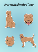 Load image into Gallery viewer, American Staffordshire Terrier (cropped ears) Vinyl Sticker Set