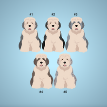 Load image into Gallery viewer, Old English Sheepdog Bezel Keychain - personalized