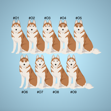 Load image into Gallery viewer, Siberian Husky (orange and white) Bezel Keychain - personalized