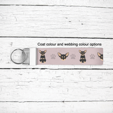 Load image into Gallery viewer, Chihuahua (shorthaired) key wristlet