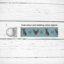 Load image into Gallery viewer, Miniature Pinscher key wristlet