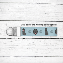 Load image into Gallery viewer, Bouvier des Flandres (cropped ears) key wristlet