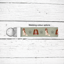 Load image into Gallery viewer, Irish Red and White Setter key wristlet