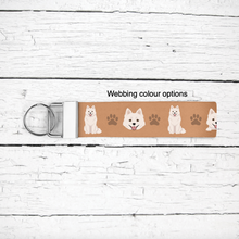 Load image into Gallery viewer, American Eskimo key wristlet