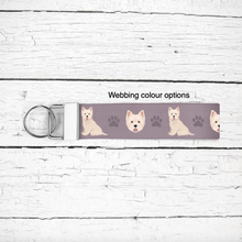 Load image into Gallery viewer, West Highland White Terrier key wristlet