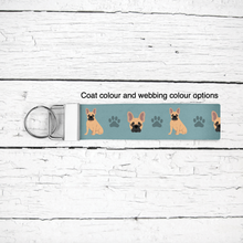 Load image into Gallery viewer, French Bulldog key wristlet