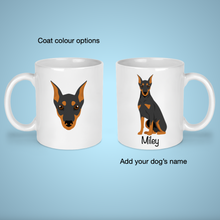 Load image into Gallery viewer, German Pinscher (cropped ears) 11 oz mug personalized