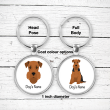 Load image into Gallery viewer, Airedale Terrier Bezel Keychain - personalized