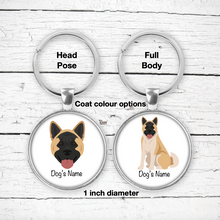 Load image into Gallery viewer, Akita Bezel Keychain - personalized