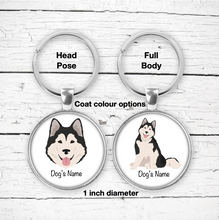 Load image into Gallery viewer, Alaskan Malamute Bezel Keychain - personalized