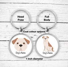 Load image into Gallery viewer, American Bulldog Bezel Keychain - personalized