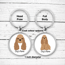 Load image into Gallery viewer, American Cocker Spaniel Bezel Keychain - personalized