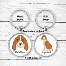 Load image into Gallery viewer, American English Coonhound Bezel Keychain - personalized
