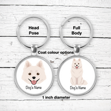 Load image into Gallery viewer, American Eskimo Bezel Keychain - personalized