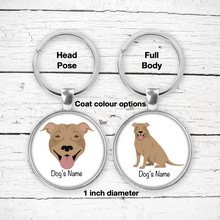 Load image into Gallery viewer, American Pit Bull Bezel Keychain - personalized