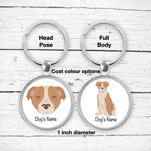 Load image into Gallery viewer, American Staffordshire Terrier Bezel Keychain - personalized