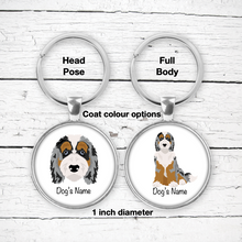 Load image into Gallery viewer, Aussiedoodle (Australian Shepherd/Poodle mix) Bezel Keychain - personalized