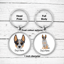 Load image into Gallery viewer, Australian Cattle Dog Bezel Keychain - personalized