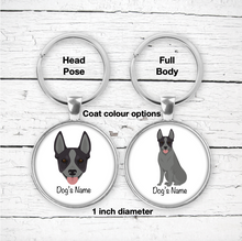Load image into Gallery viewer, Australian Stumpy Tail Cattle Dog Bezel Keychain - personalized
