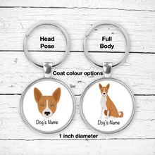 Load image into Gallery viewer, Basenji Bezel Keychain - personalized