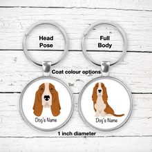 Load image into Gallery viewer, Basset Hound Bezel Keychain - personalized