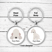 Load image into Gallery viewer, Bedlington Terrier Bezel Keychain - personalized