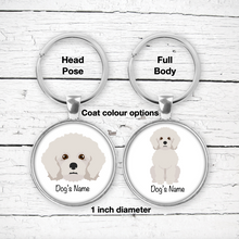 Load image into Gallery viewer, Bichon Frise Bezel Keychain - personalized