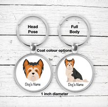 Load image into Gallery viewer, Biewer Terrier Bezel Keychain - personalized