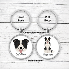 Load image into Gallery viewer, Border Collie Bezel Keychain - personalized