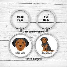 Load image into Gallery viewer, Borkie (Border Terrier/Yorkie mix) Bezel Keychain - personalized