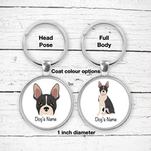 Load image into Gallery viewer, Boston Terrier Bezel Keychain - personalized