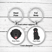 Load image into Gallery viewer, Bouvier des Flandres Bezel Keychain - personalized