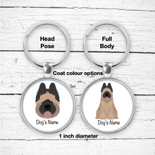 Load image into Gallery viewer, Briard Bezel Keychain - personalized