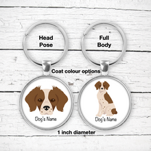 Load image into Gallery viewer, Brittany Spaniel Bezel Keychain - personalized