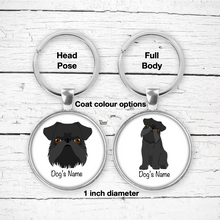 Load image into Gallery viewer, Brussels Griffon Bezel Keychain - personalized
