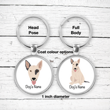Load image into Gallery viewer, Bull Terrier Bezel Keychain - personalized