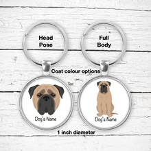 Load image into Gallery viewer, Bullmastiff Bezel Keychain - personalized