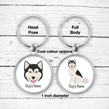 Load image into Gallery viewer, Canadian Eskimo Dog Bezel Keychain - personalized