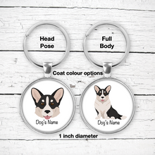Load image into Gallery viewer, Cardigan Welsh Corgi Bezel Keychain - personalized