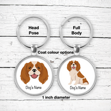 Load image into Gallery viewer, Cavalier King Charles Spaniel Bezel Keychain - personalized