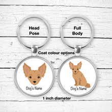 Load image into Gallery viewer, Chipoo (Chihuahua/Poodle mix) Bezel Keychain - personalized