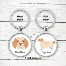 Load image into Gallery viewer, Clumber Spaniel Bezel Keychain - personalized