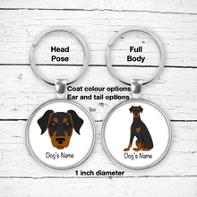 Load image into Gallery viewer, Doberman Pinscher Bezel Keychain - personalized