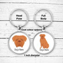 Load image into Gallery viewer, Dogue de Bordeaux Bezel Keychain - personalized
